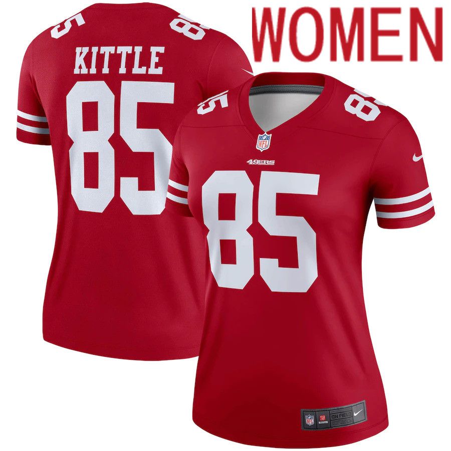 Women San Francisco 49ers 85 George Kittle Nike Scarlet Legend NFL Jersey